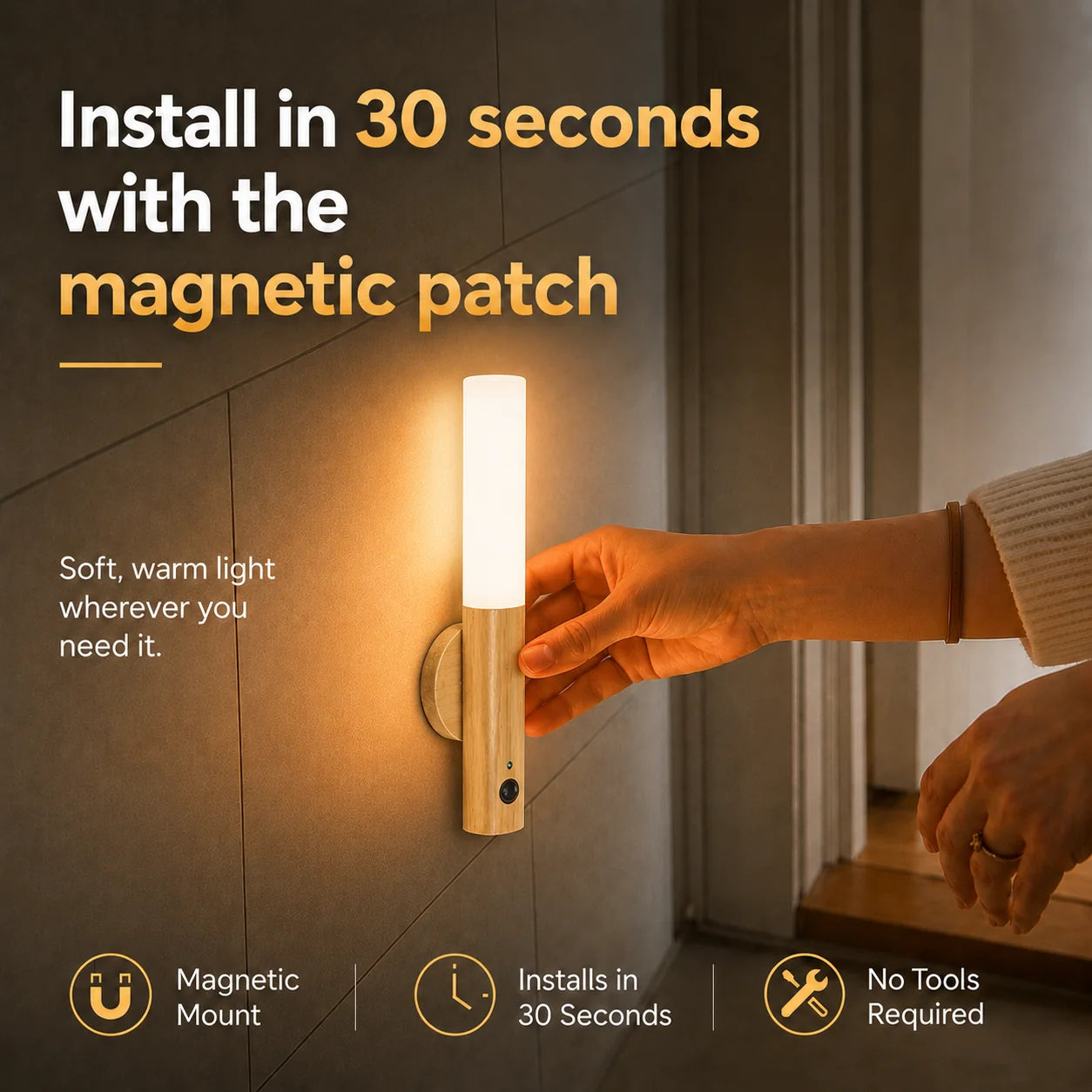 Magnetic Sensor Wall Light