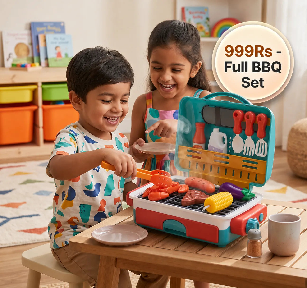 My First BBQ Grill – Kids' Kitchen with Smoke Effect and Color-Changing Food