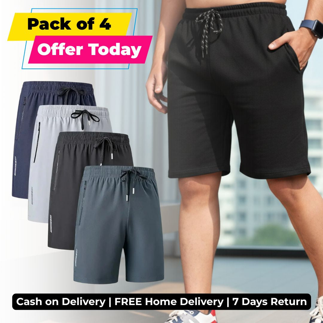 Pack of 4 Mega Offer 😍 Premium-Quality Casual Shorts For Men