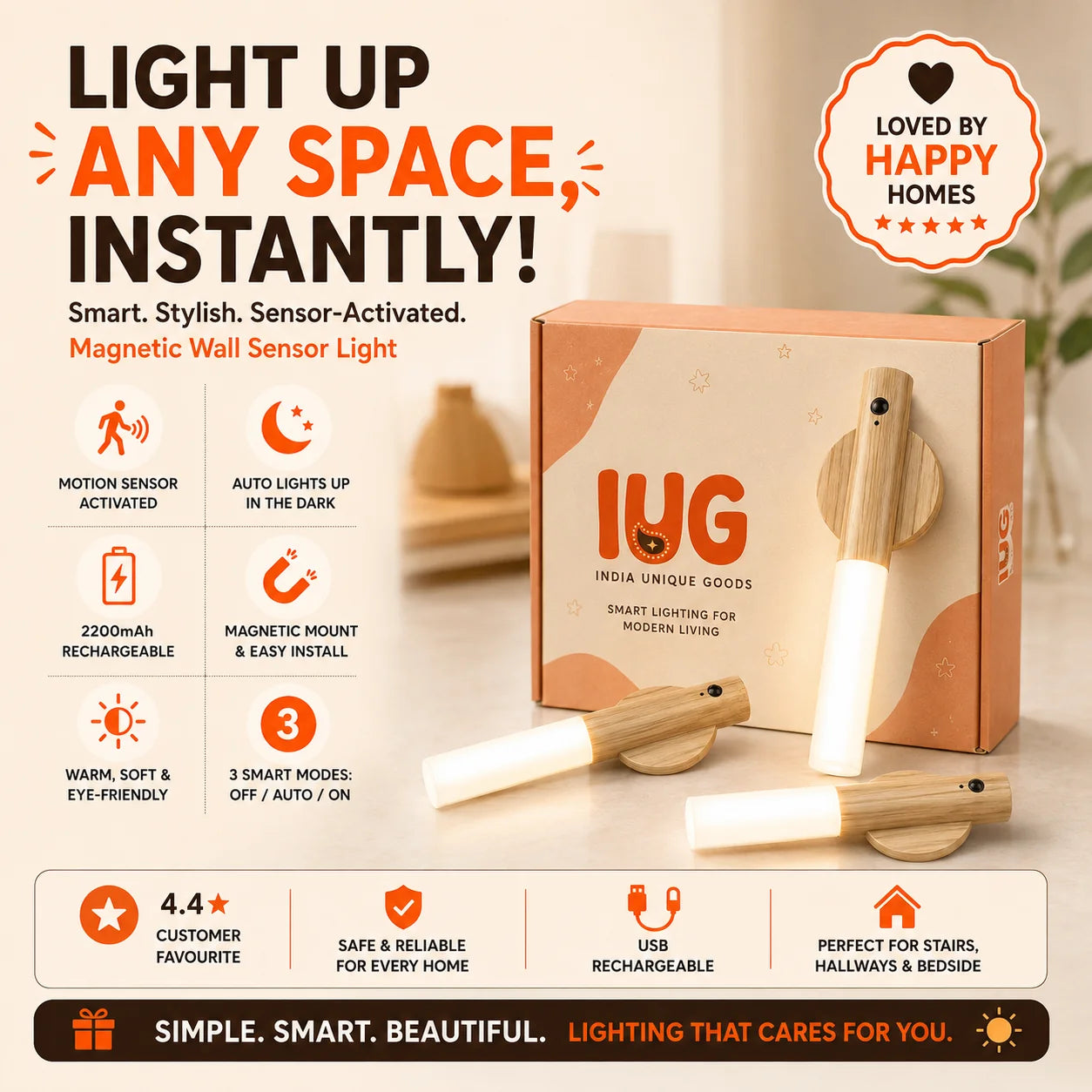 Magnetic Sensor Wall Light