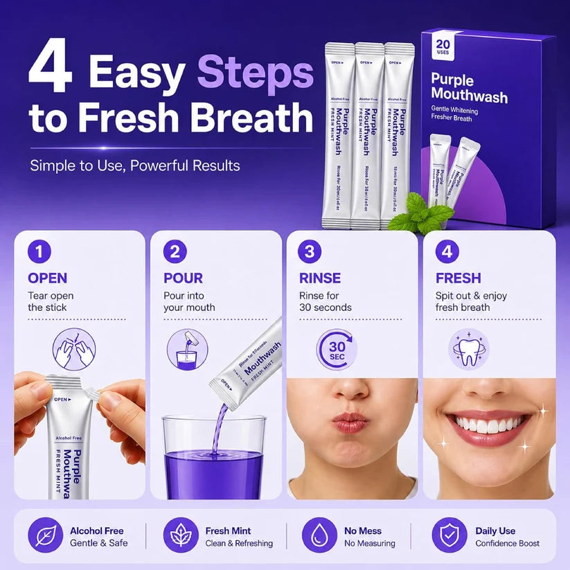 Purple Whitening Mouthwash- 20 Sachets