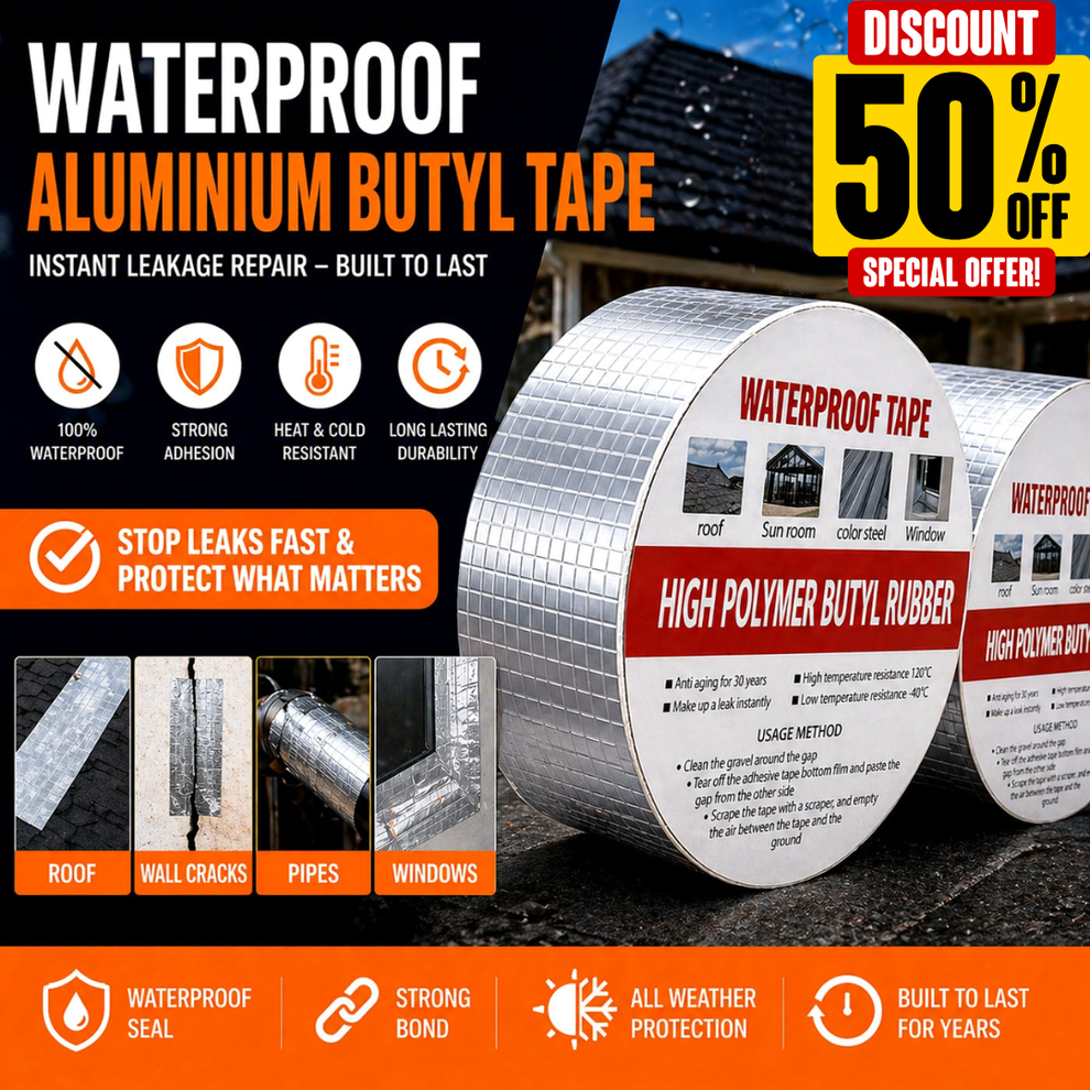 UM™ - Waterproof Aluminium Butyl Tape – Instant Leak Repair Seal🌧️💦🚫