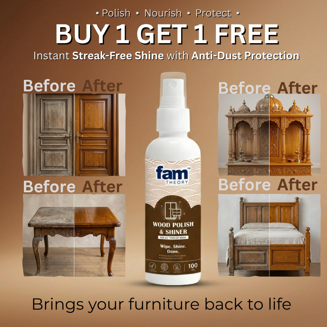 Famtheory Advanced Pro Care Wood Polish & Shiner 100ml ✨