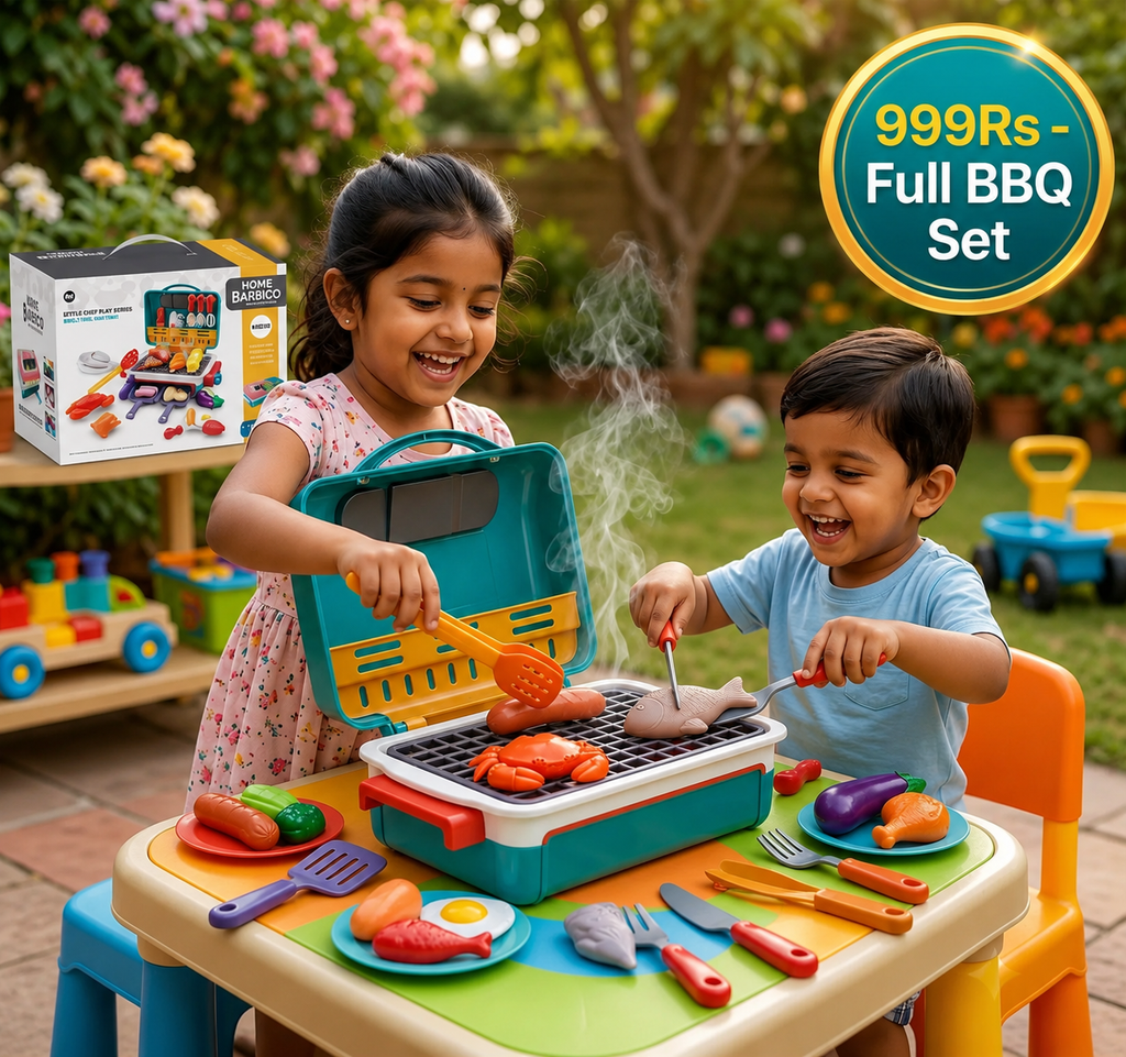 My First BBQ Grill – Kids' Kitchen with Smoke Effect and Color-Changing Food