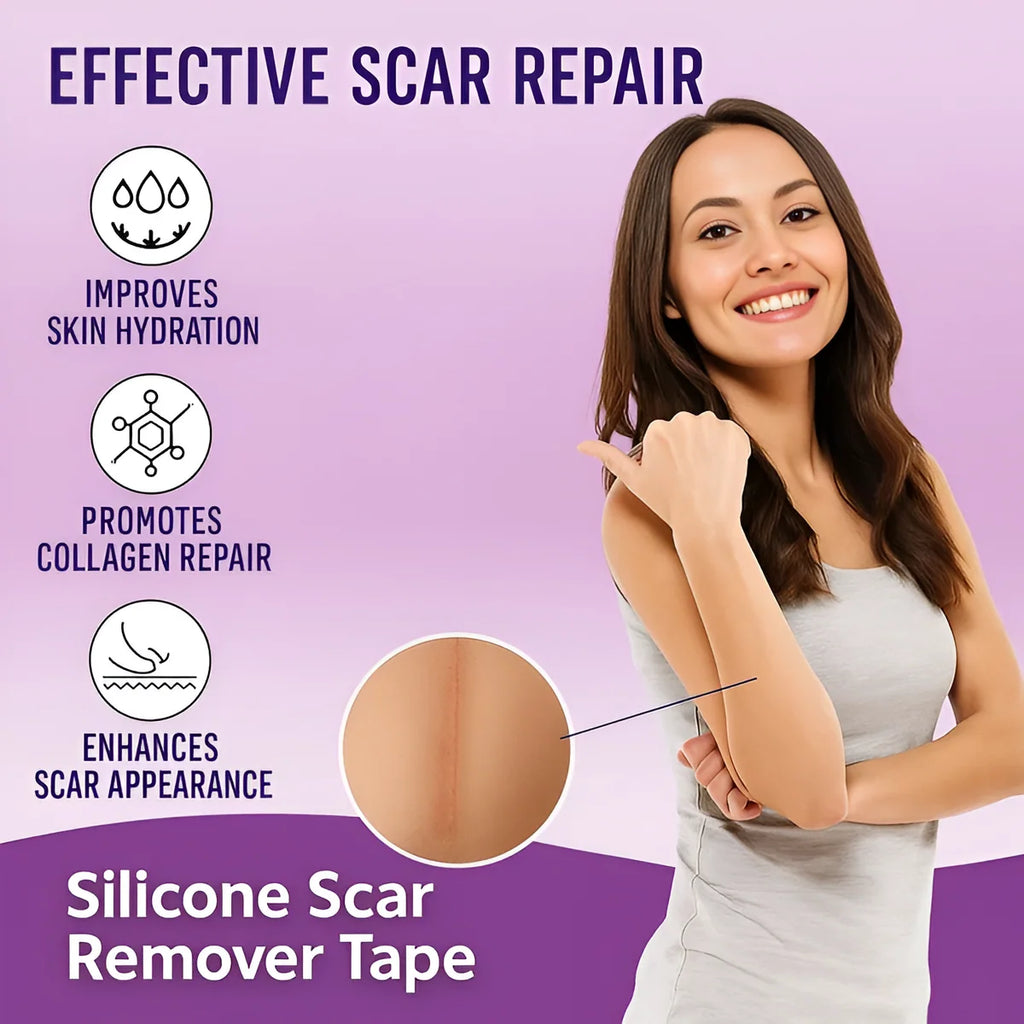 Silicone Scar Tape Sheet for Surgical, Injury & Acne Scars & Marks
