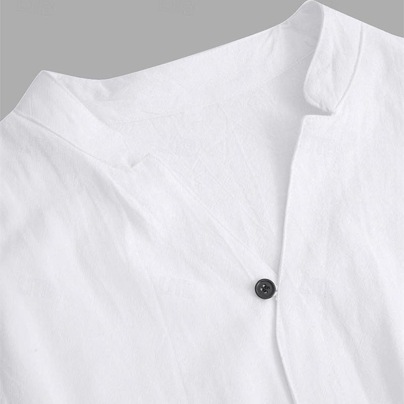 Men's Trendy Cotton Linen Top & Pants Two-Piece Set