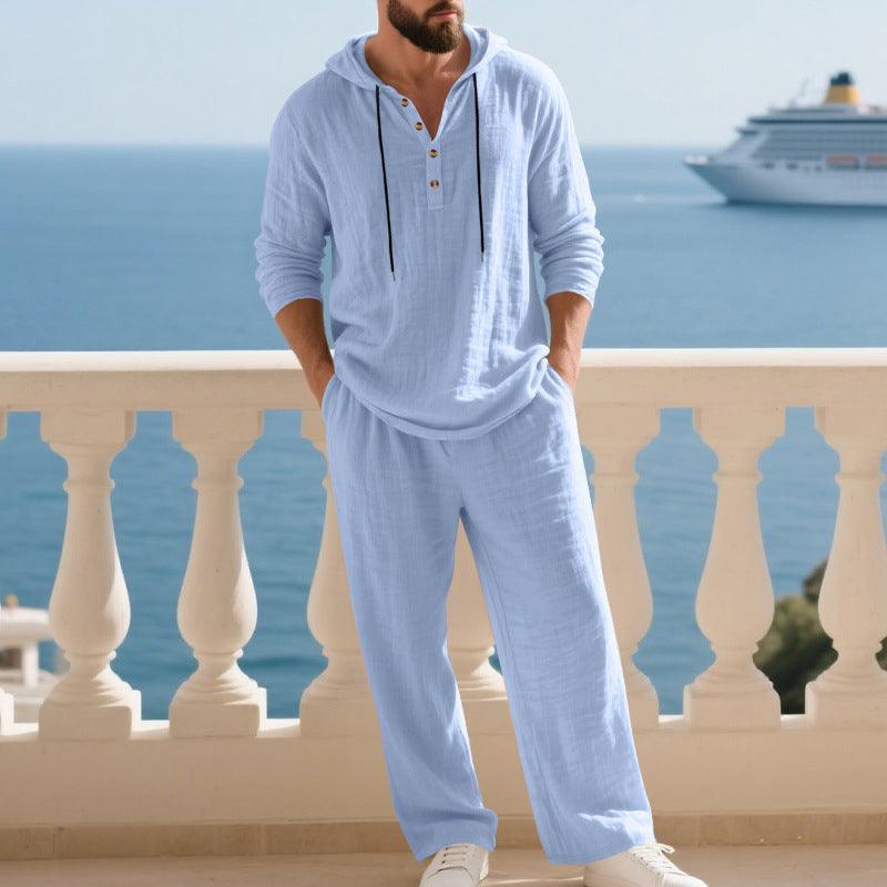 🔥Men's Hooded Casual Loose Top & Pants 2-Piece Set