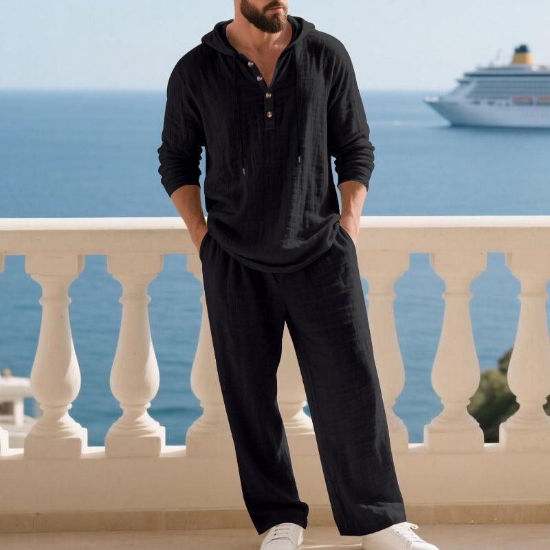 🔥Men's Hooded Casual Loose Top & Pants 2-Piece Set