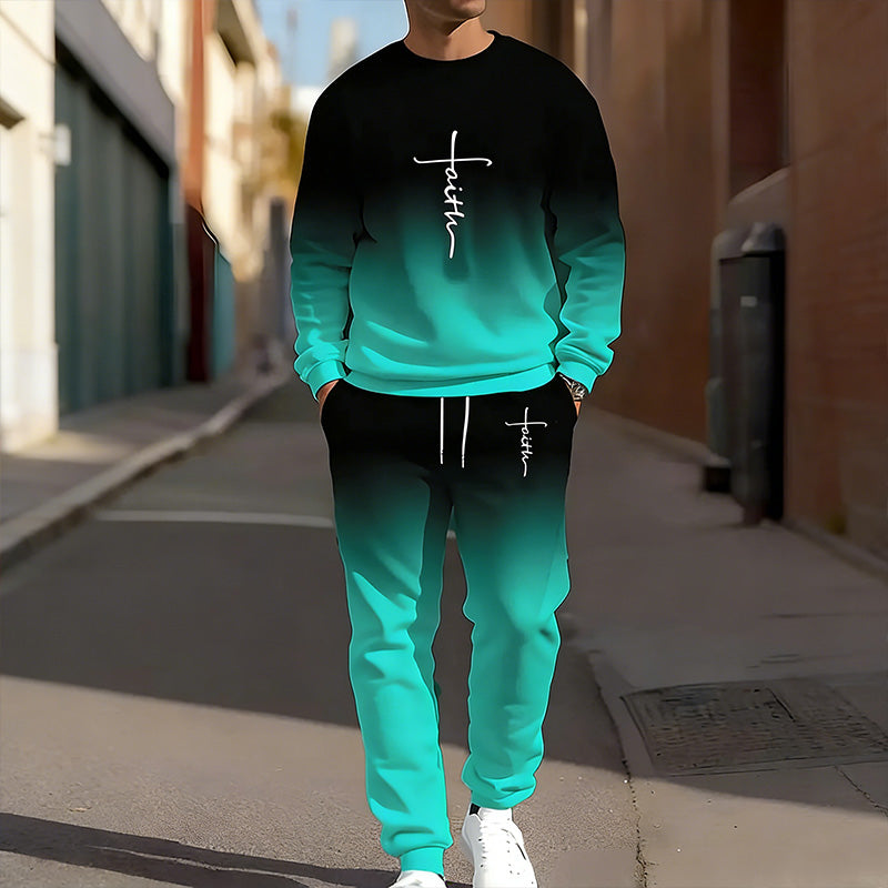 ⏰ Now only 48% off!🔥Men's tracksuit with round neck and gradient colors