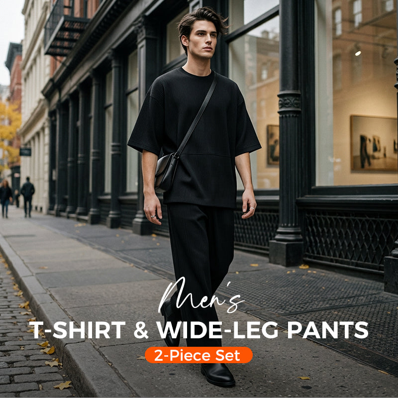 Men's T-Shirt & Wide-Leg Pants 2-Piece Set