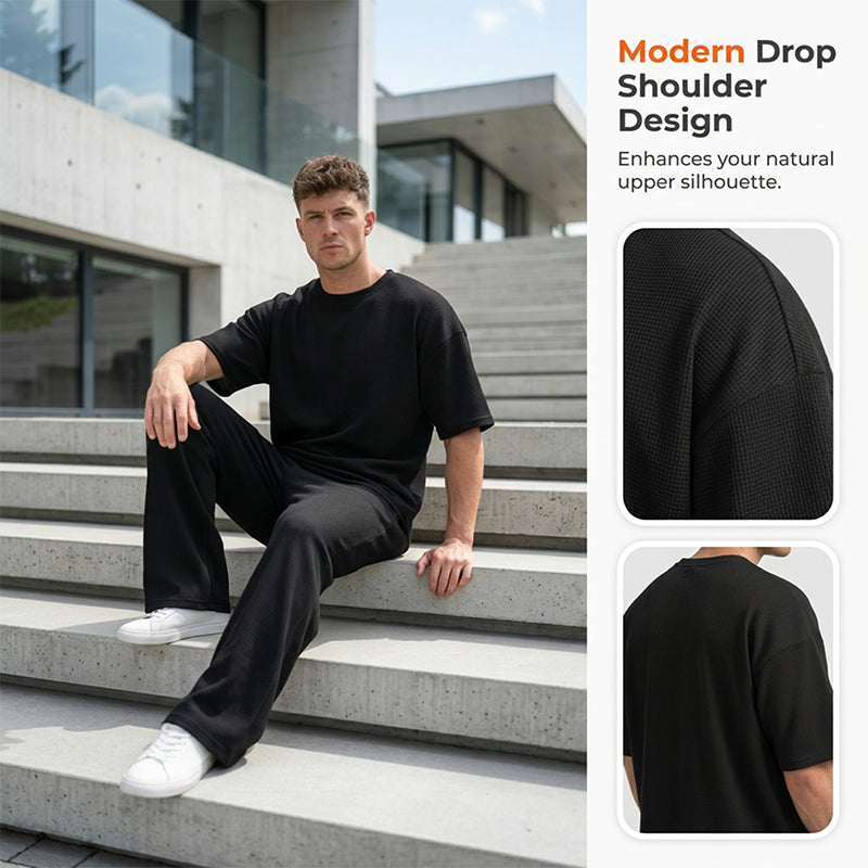 Men's T-Shirt & Wide-Leg Pants 2-Piece Set