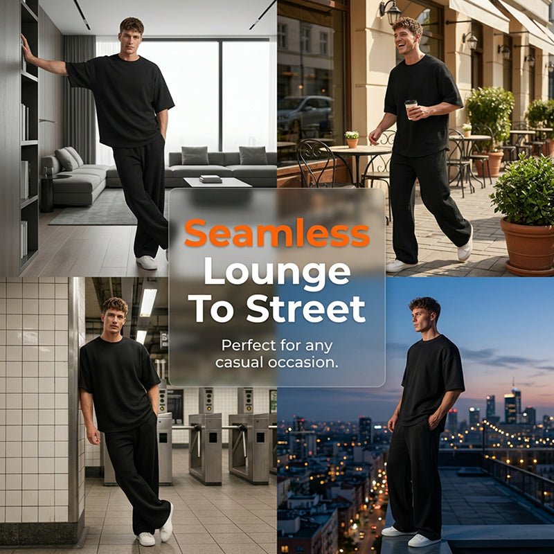 Men's T-Shirt & Wide-Leg Pants 2-Piece Set