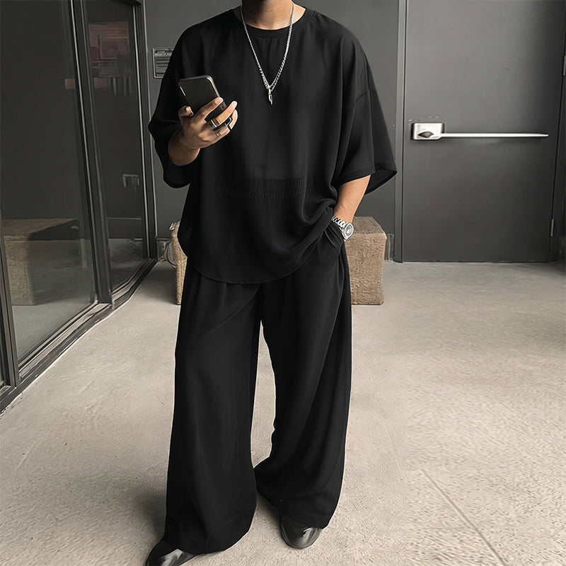 Men's T-Shirt & Wide-Leg Pants 2-Piece Set
