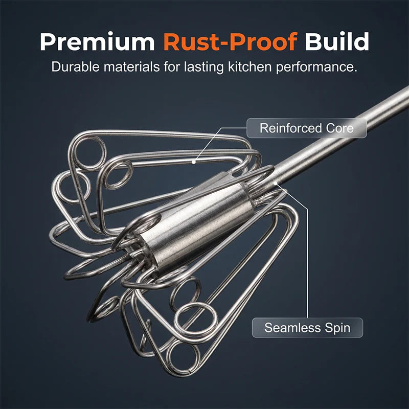 🔥Stainless Steel Semi-Automatic Hand Egg Beater