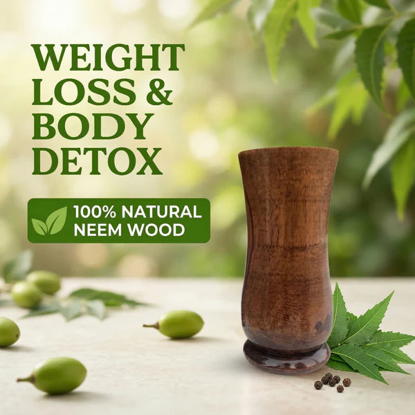 Neem Wooden Glass — Natural Weight Loss & Body Detox
